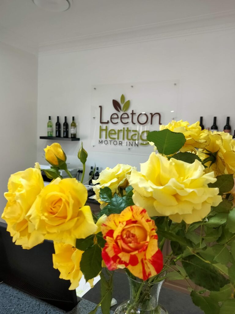 Reception desk for the Leeton Heritage Motor Inn from my relief management stay here